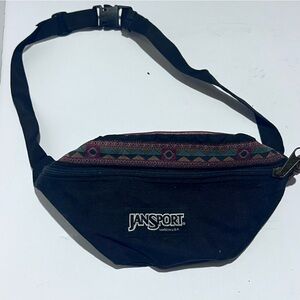 Vintage Jansport Aztec Fanny Pack Leather Y2K